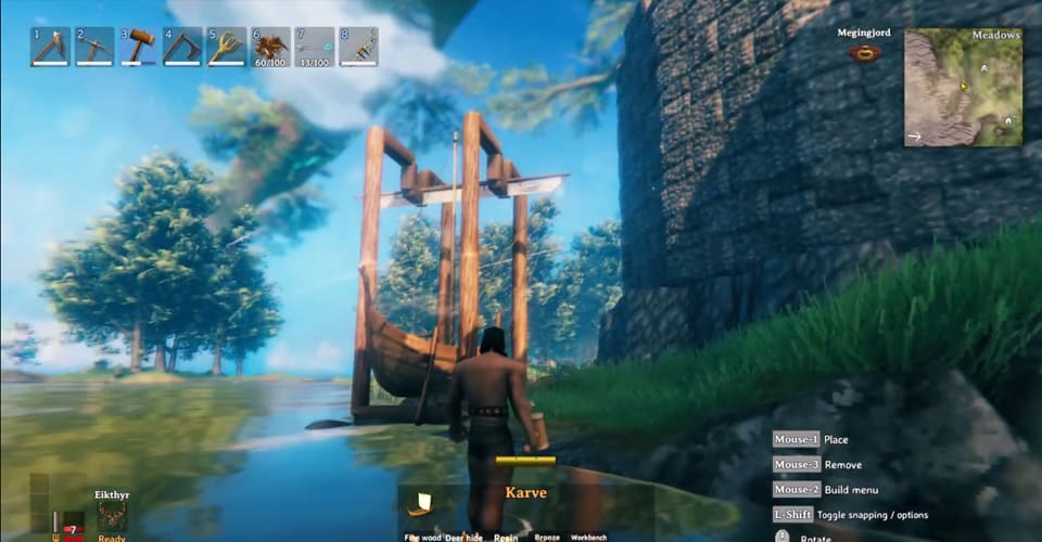 valheim how to make a boat swing